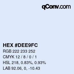 カラーコード: HEX #DEE9FC | qconv.com