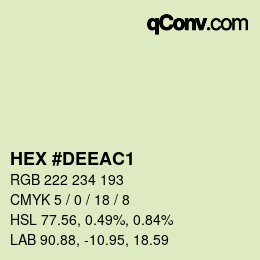 カラーコード: HEX #DEEAC1 | qconv.com