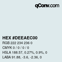 Color code: HEX #DEEAEC00 | qconv.com