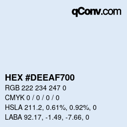 Color code: HEX #DEEAF700 | qconv.com