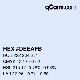 Color code: HEX #DEEAFB | qconv.com