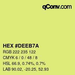 Color code: HEX #DEEB7A | qconv.com