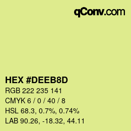 Color code: HEX #DEEB8D | qconv.com
