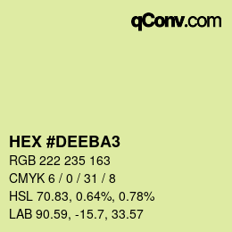 Color code: HEX #DEEBA3 | qconv.com