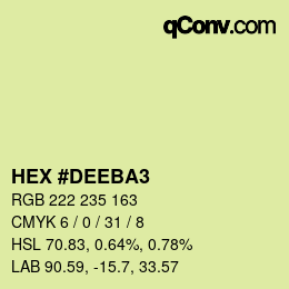 Código de color: HEX #DEEBA3 | qconv.com