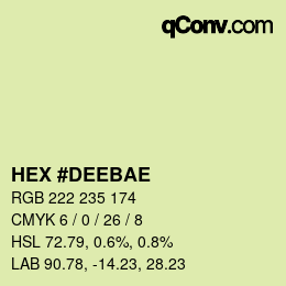 Color code: HEX #DEEBAE | qconv.com