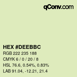 カラーコード: HEX #DEEBBC | qconv.com
