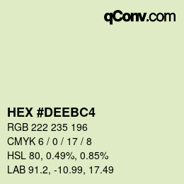 颜色代码: HEX #DEEBC4 | qconv.com