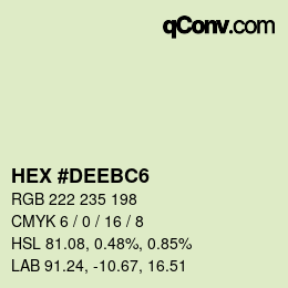 Color code: HEX #DEEBC6 | qconv.com