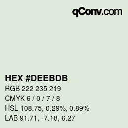 Color code: HEX #DEEBDB | qconv.com