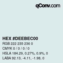 Color code: HEX #DEEBEC00 | qconv.com