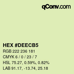 カラーコード: HEX #DEECB5 | qconv.com