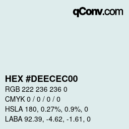 Color code: HEX #DEECEC00 | qconv.com