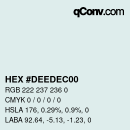 Farbcode: HEX #DEEDEC00 | qconv.com