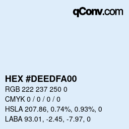Color code: HEX #DEEDFA00 | qconv.com