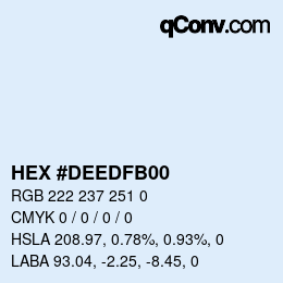Color code: HEX #DEEDFB00 | qconv.com