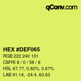 颜色代码: HEX #DEF065 | qconv.com