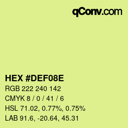 Color code: HEX #DEF08E | qconv.com