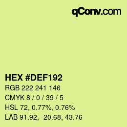 カラーコード: HEX #DEF192 | qconv.com