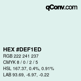 カラーコード: HEX #DEF1ED | qconv.com