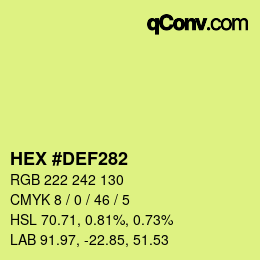 カラーコード: HEX #DEF282 | qconv.com