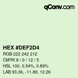颜色代码: HEX #DEF2D4 | qconv.com