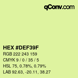 カラーコード: HEX #DEF39F | qconv.com