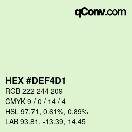 Color code: HEX #DEF4D1 | qconv.com