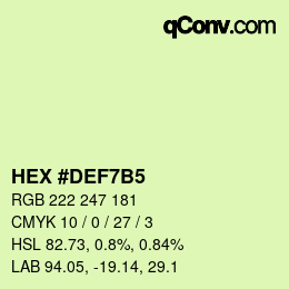 カラーコード: HEX #DEF7B5 | qconv.com