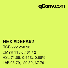 Color code: HEX #DEFA62 | qconv.com