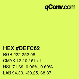Color code: HEX #DEFC62 | qconv.com