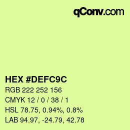 Color code: HEX #DEFC9C | qconv.com