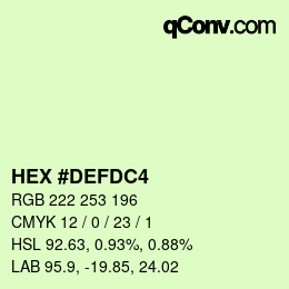 カラーコード: HEX #DEFDC4 | qconv.com
