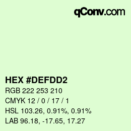 カラーコード: HEX #DEFDD2 | qconv.com