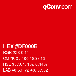Color code: HEX #DF000B | qconv.com