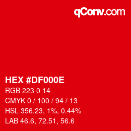 Color code: HEX #DF000E | qconv.com