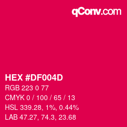 Color code: HEX #DF004D | qconv.com