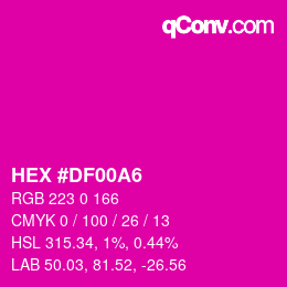 Color code: HEX #DF00A6 | qconv.com