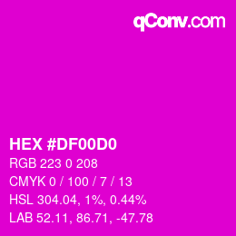Color code: HEX #DF00D0 | qconv.com