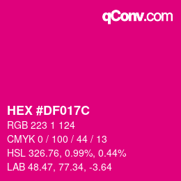 Color code: HEX #DF017C | qconv.com