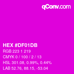 カラーコード: HEX #DF01DB | qconv.com
