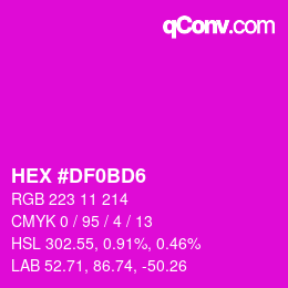 Color code: HEX #DF0BD6 | qconv.com