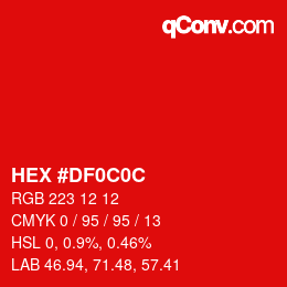 Color code: HEX #DF0C0C | qconv.com