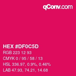 Color code: HEX #DF0C5D | qconv.com