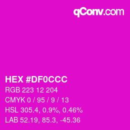 Color code: HEX #DF0CCC | qconv.com