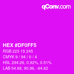 Código de color: HEX #DF0FF5 | qconv.com