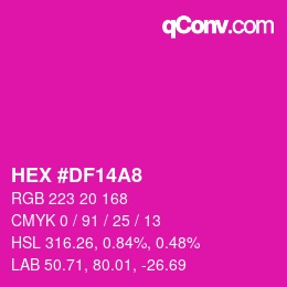 カラーコード: HEX #DF14A8 | qconv.com