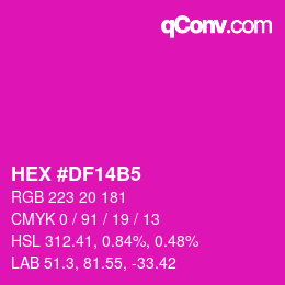 カラーコード: HEX #DF14B5 | qconv.com