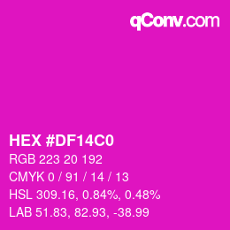 Farbcode: HEX #DF14C0 | qconv.com