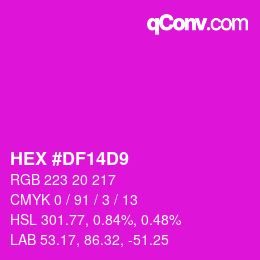 Color code: HEX #DF14D9 | qconv.com